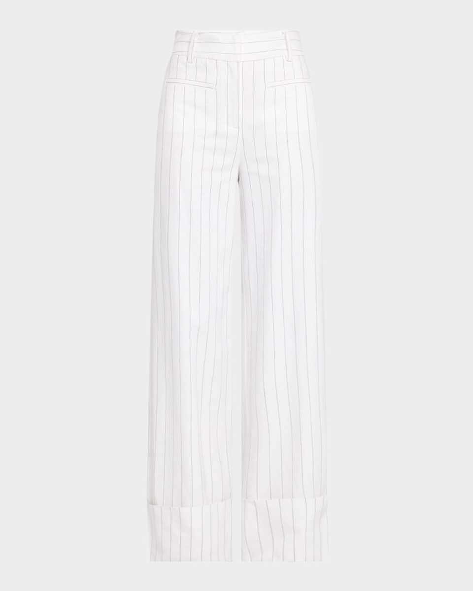 Raquel Pinstripe Linen Pants